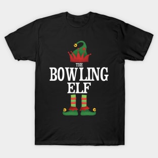 Bowling Elf Matching Family Group Christmas Party Pajamas T-Shirt